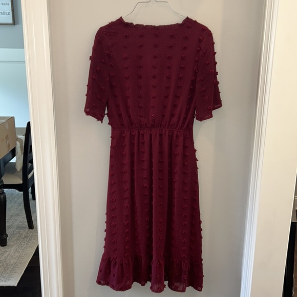 Polagram Burgundy Modest Midi Dress S - Picture 4 of 6